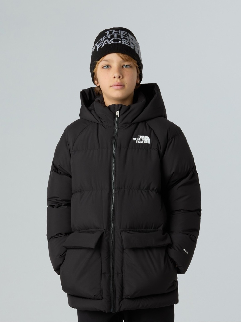 The North Face Teen North Down Fleece Lined Short Parka Black S 7/8 NWOT